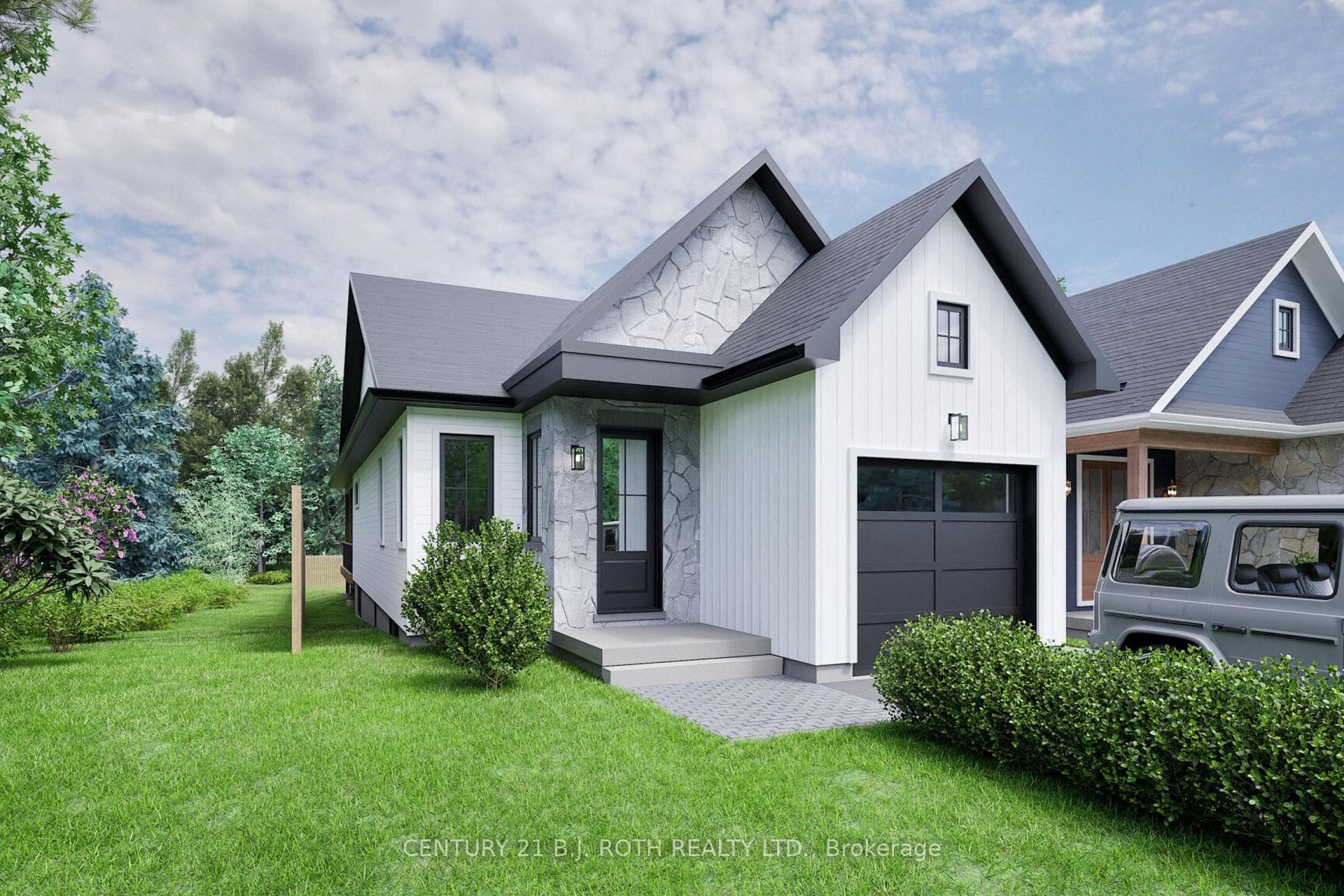 Rendering showing landscaping to be determined